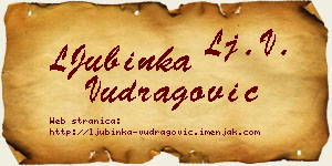 LJubinka Vudragović vizit kartica